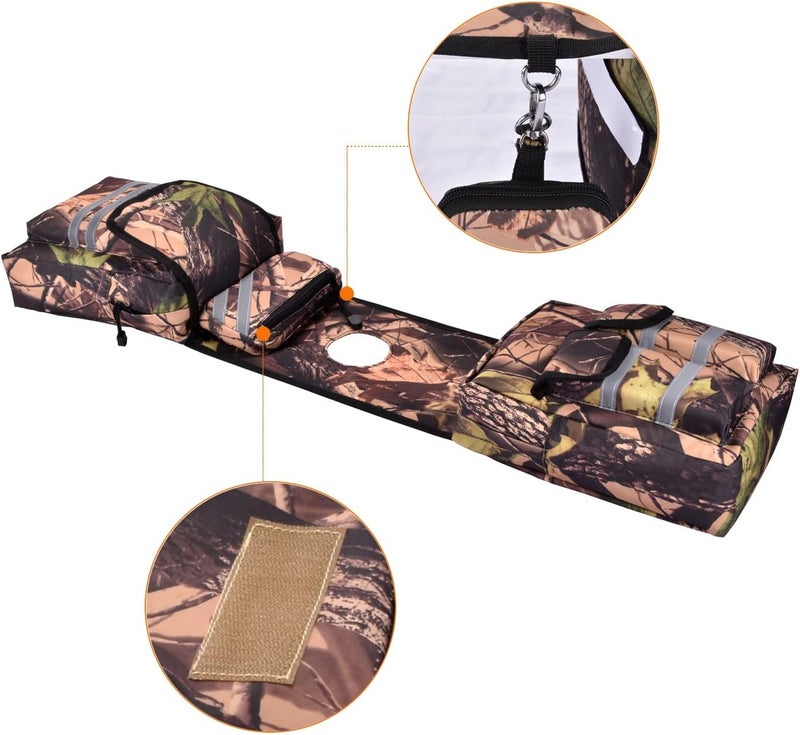 CKEGUO ATV Saddle Bag,Waterproof Insulated pocket Motorcycle Tank Bag with Reflective Strips - Cargo Tank Phone Bag Storage Luggage for ATV UTV Bicycle Snowmobile - Image 5